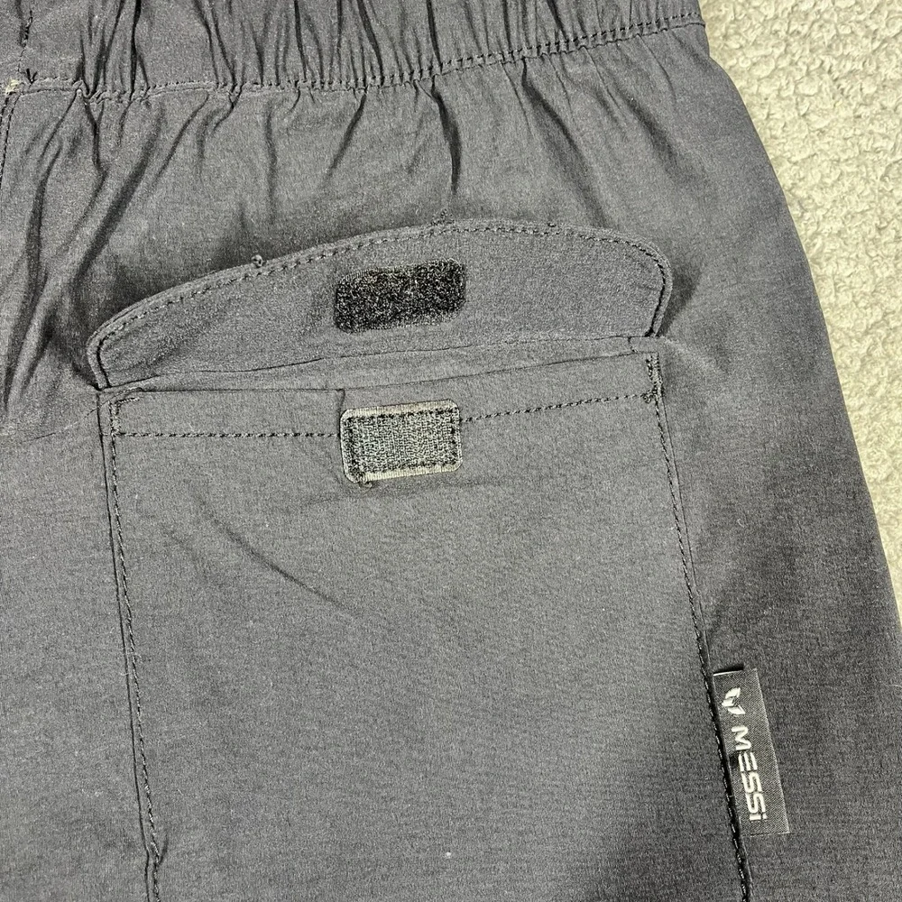 Messi Collection Mens Small Black Cargo Jogger Pants Tapered Athletic Stretch